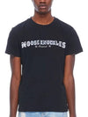 Men's Logo Lettering Short Sleeve T-Shirt Black - MOOSE KNUCKLES - BALAAN 4