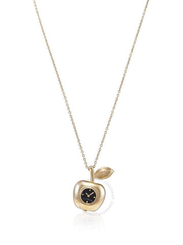 Marc Jacobs Quartz Black Dial The Bauble Apple Pendant Ladies Necklace Watch MJ0120179308 - MARC JACOBS - BALAAN 1