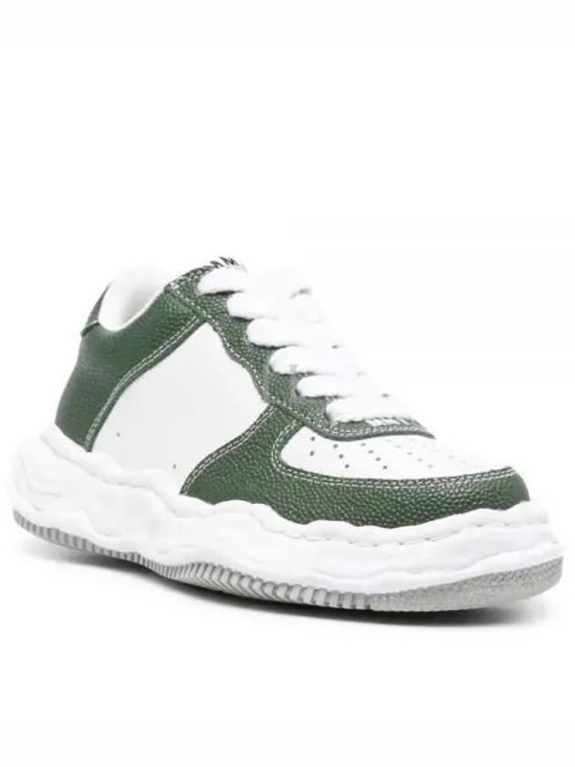 Wayne OG Sole Emboss Leather Low Top Sneakers White Green - MIHARA YASUHIRO - BALAAN 2