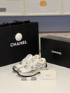 Fabric Laminated Low Top Sneakers Silver - CHANEL - BALAAN 6