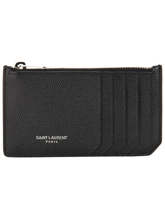 Caviar Logo Card Wallet - SAINT LAURENT - BALAAN.