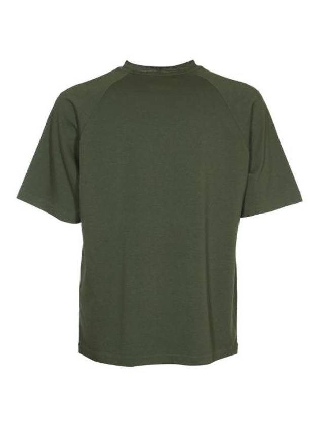 Compass Patch Regular Fit Cotton Short Sleeve T-Shirt Dark Green - STONE ISLAND - BALAAN 3