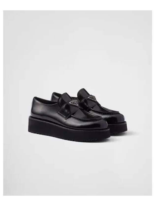 Brushed Leather Loafers Black - PRADA - BALAAN 2