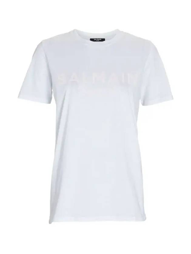 Logo Print Short Sleeve T-Shirt White - BALMAIN - BALAAN 3