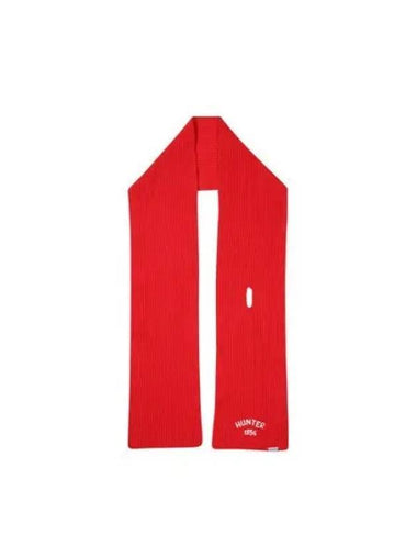 Rib knit cashmere scarf red HBW0001CNZRED - HUNTER - BALAAN 1