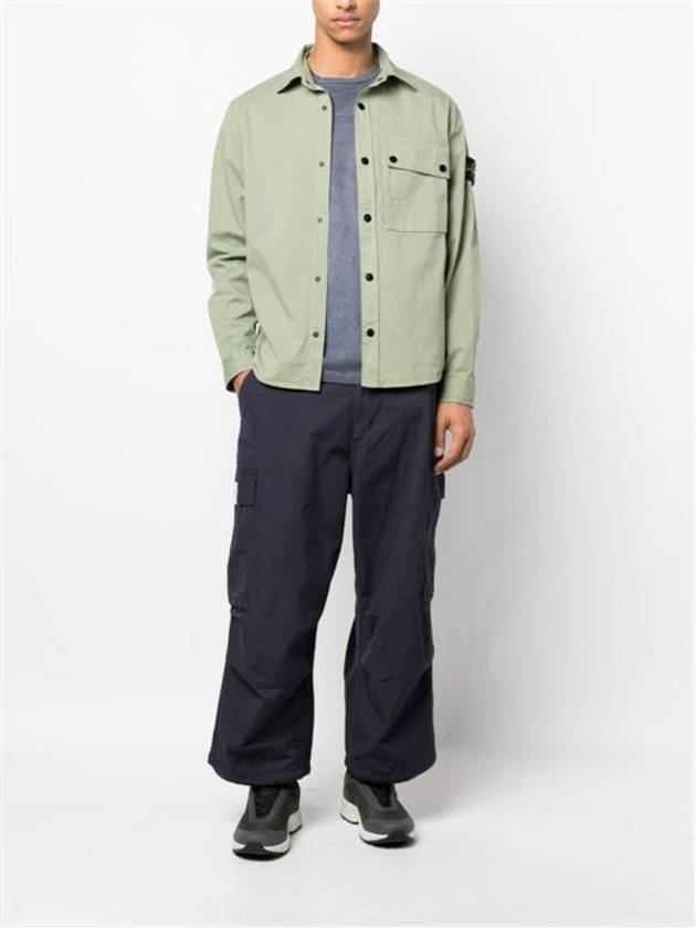 Men's Wappen Patch Long Sleeve Shirt Green - STONE ISLAND - BALAAN 5