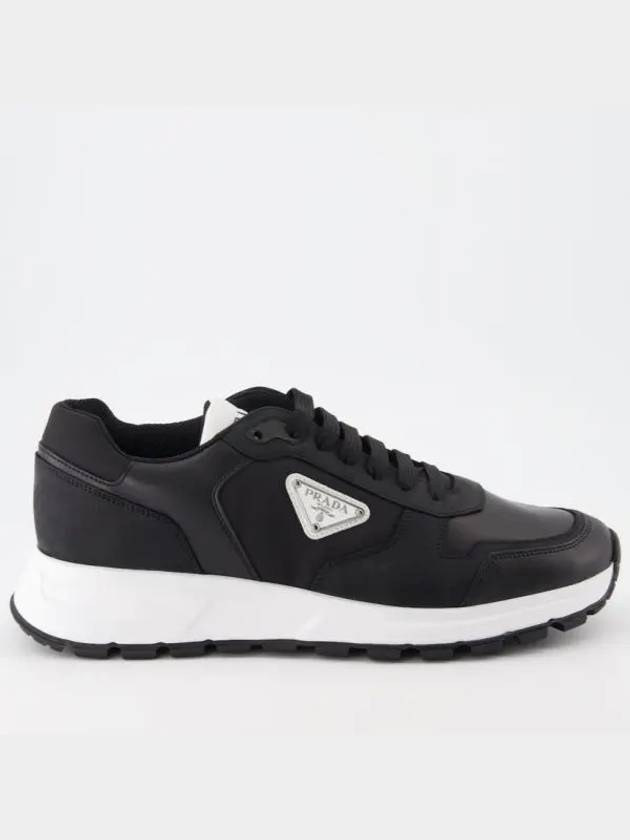 Nubuck Nylon Low Top Sneakers Black - PRADA - BALAAN 2