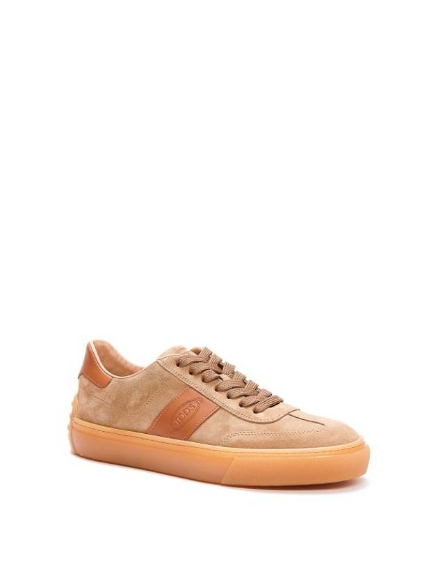 Embossing Logo Suede Low Top Sneakers Brown - TOD'S - BALAAN 3