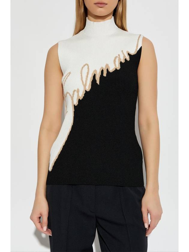 Balmain Ribbed Top, Women's, Black - BALMAIN - BALAAN 3