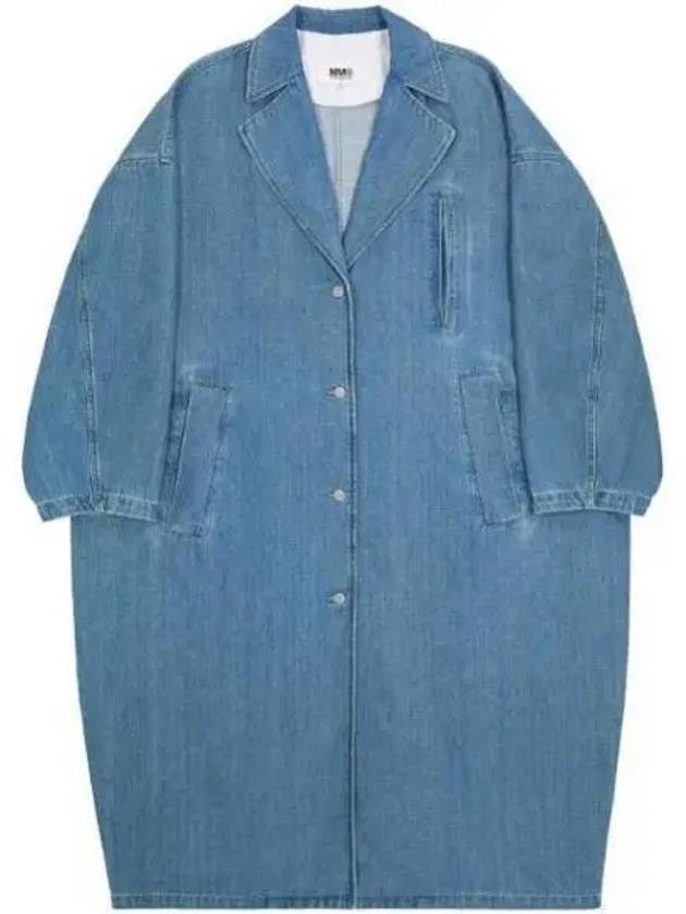 MM6 Maison Margiela Women Long Overcoat Blue S52AA0147S 30845 961 1015490 - MAISON MARGIELA - BALAAN 1