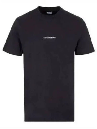 Small Logo Print Short Sleeve T-Shirt Black - CP COMPANY - BALAAN 2