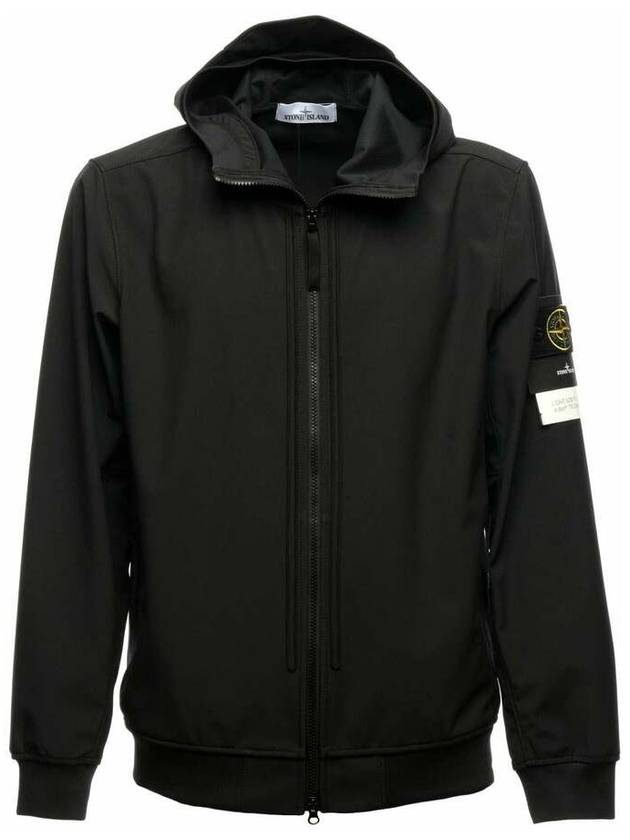 Wappen Patch Soft Shell Hooded Jacket Black - STONE ISLAND - BALAAN 2