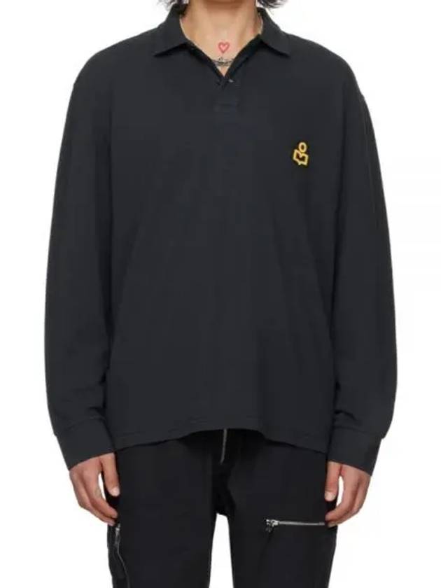 Anafikolo Embroidery Logo Long Sleeve Polo Shirt Black - ISABEL MARANT - BALAAN 2