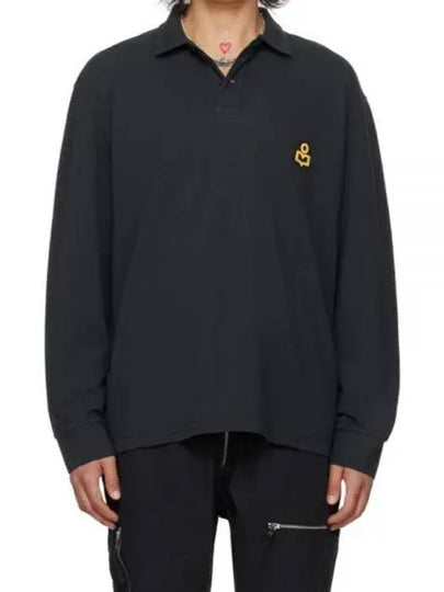 Anafikolo Embroidery Logo Long Sleeve Polo Shirt Black - ISABEL MARANT - BALAAN 2