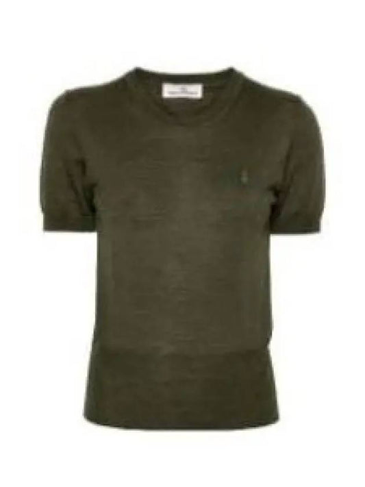 ORB Logo Short Sleeve Knit Top Green - VIVIENNE WESTWOOD - BALAAN 2