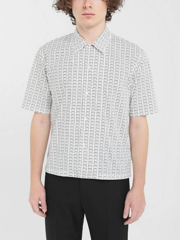 Fragile Printed Cotton Short Sleeve Shirt White Black - MAISON MARGIELA - BALAAN 3