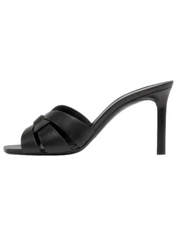 Tribute heel mule black shoes - SAINT LAURENT - BALAAN 1