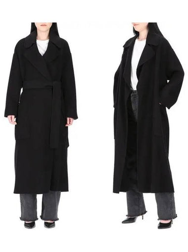 Polka Wool Single Coat Black - MAX MARA - BALAAN 1