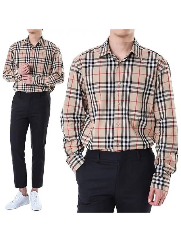 Vintage Check Pattern Long Sleeve Shirt Beige - BURBERRY - BALAAN 3