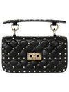 Small Nappa Rockstud Spike Shoulder Bag Black - VALENTINO - BALAAN 2