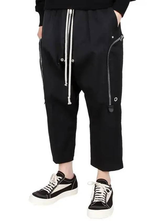 Zipper Detail Drawstring Baggy Pants Black - RICK OWENS - BALAAN 2