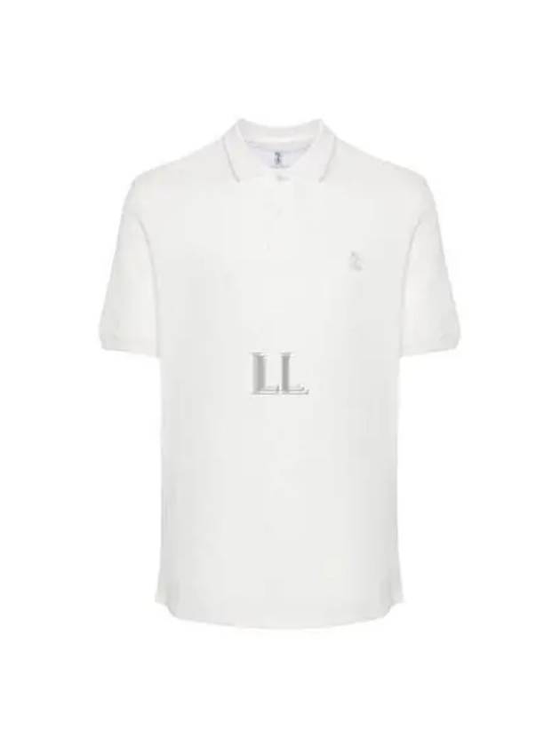 Embroidered Logo Short Sleeve Polo Shirt White - BRUNELLO CUCINELLI - BALAAN 2