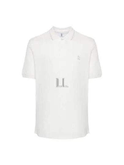 Embroidered Logo Short Sleeve Polo Shirt White - BRUNELLO CUCINELLI - BALAAN 2