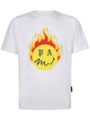 Burning Head Short Sleeve T-Shirt White - PALM ANGELS - BALAAN 3