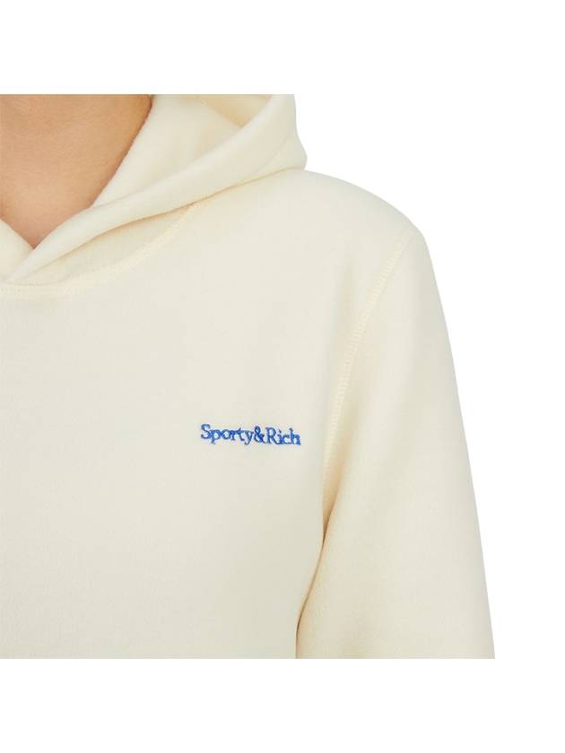 Serif Embroidered Logo Hoodie Cream - SPORTY & RICH - BALAAN 9