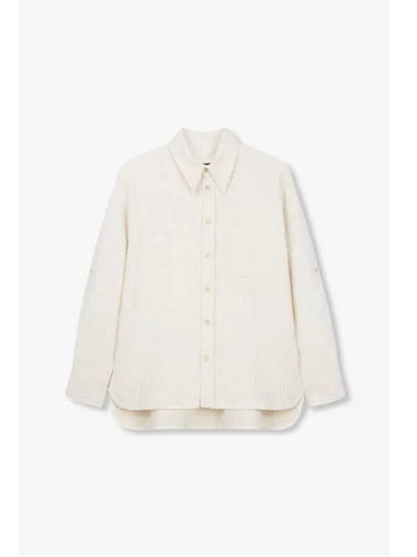 Men s Linen Cotton Seersucker Shirt Ivory - EMPORIO ARMANI - BALAAN 1