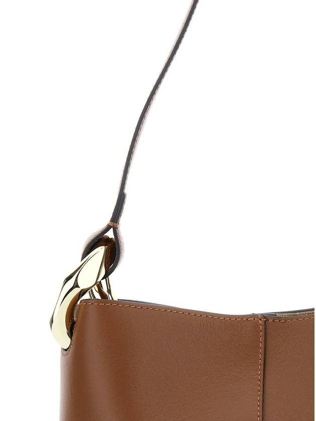 'Corner Small Bucket' Brown Shoulder Bag With Metal Knot Detail In Leather  Woman - JW ANDERSON - BALAAN 3