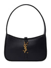 LE 5A 7 Small Smooth Leather Hobo Shoulder Bag Black - SAINT LAURENT - BALAAN 2