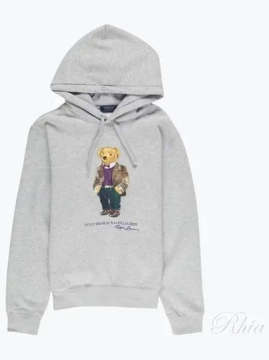 Bear Print Drawstring Hoodie Grey - POLO RALPH LAUREN - BALAAN 2