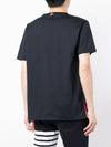 Men's Medium Weight Jersey Tipped Pocket Crewneck Short Short Sleeve T-Shirt Navy - THOM BROWNE - BALAAN 4