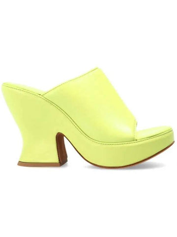 Lambskin Platform Wedge Heel Yellow - BOTTEGA VENETA - BALAAN 1