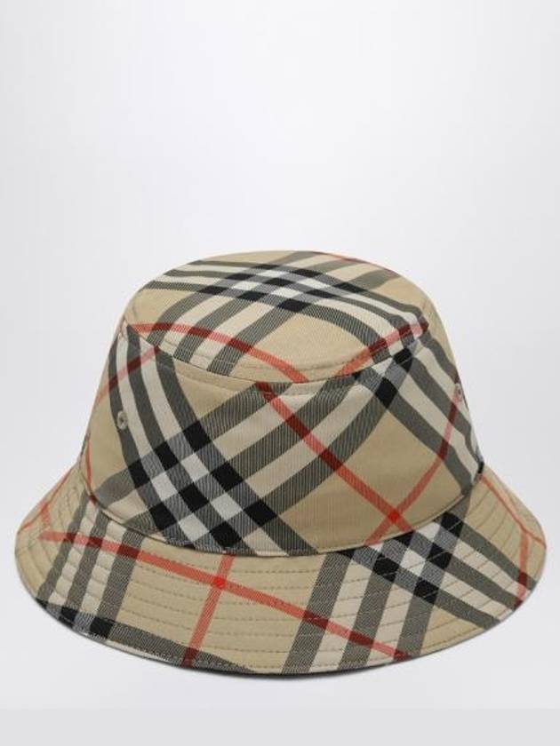 Kids Check Bucket Hat Beige - BURBERRY - BALAAN 1