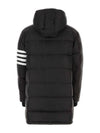 Men's 4 Bar Button Down Hooded Padding Black - THOM BROWNE - BALAAN 3