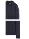 Logo Patch Drawstring Hoodie Navy - STONE ISLAND - BALAAN 6