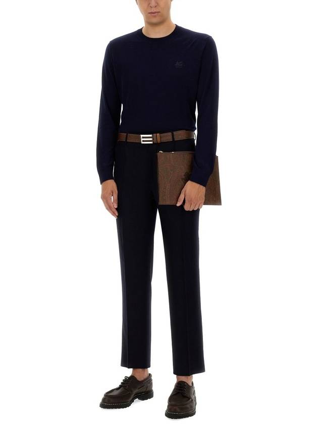 Etro Tailored Wool Trousers With Pressed Crease - ETRO - BALAAN 4