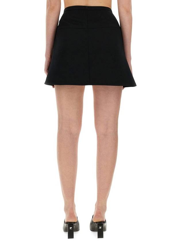 Ellipse Twill Mini A-line Skirt Black - COURREGES - BALAAN 4