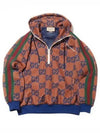 GG Jacquard Half Zip-Up Jacket Brown - GUCCI - BALAAN 2