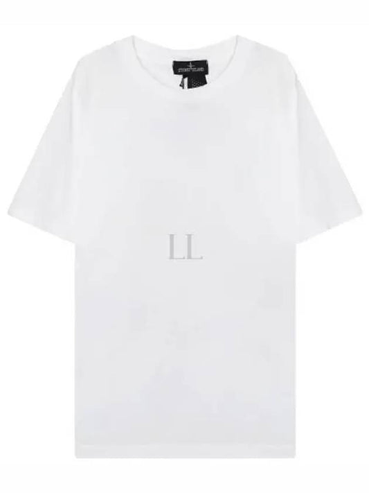 Shadow Back Graphic Print Short Sleeve T-Shirt Natural White - STONE ISLAND - BALAAN 2