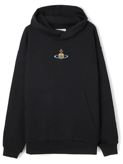 Embroidered ORB Logo Cotton Hoodie Black - VIVIENNE WESTWOOD - BALAAN 2