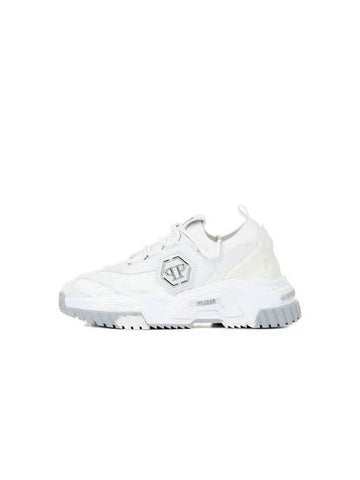 Women's Hexagon Knit Runner Sneakers White 271150 - PHILIPP PLEIN - BALAAN 1