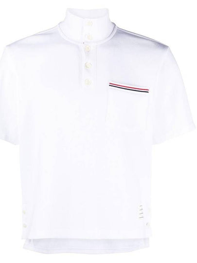 RWB Pocket Interlock Cotton Short Sleeve Polo Shirt White - THOM BROWNE - BALAAN 2