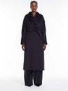 Danton Wool Hooded Single Coat Navy - MAX MARA - BALAAN.