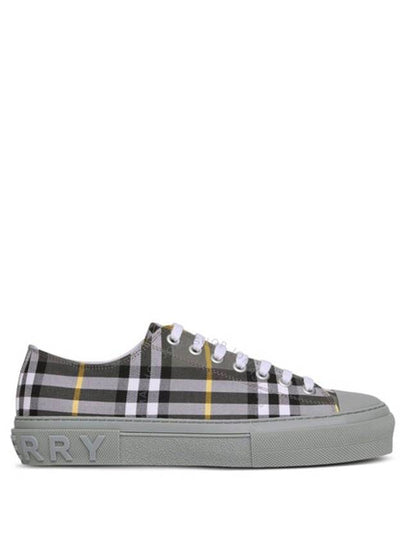 Vintage Check Cotton Low Top Sneakers Grey - BURBERRY - BALAAN 2