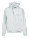 Logo Patch Asymmetric Zip-Up Hoodie Light Grey - CP COMPANY - BALAAN 1