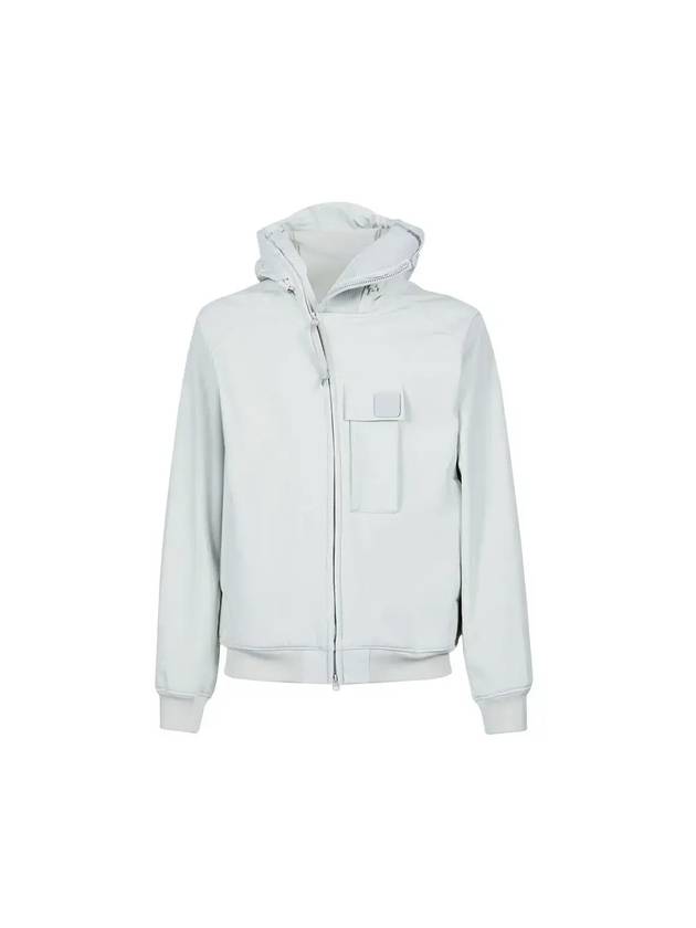 Logo Patch Asymmetric Zip-Up Hoodie Light Grey - CP COMPANY - BALAAN 1