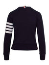 Engineered 4 Bar Stripe Loopback Jersey Knit Crewneck Sweatshirt Navy - THOM BROWNE - BALAAN 3